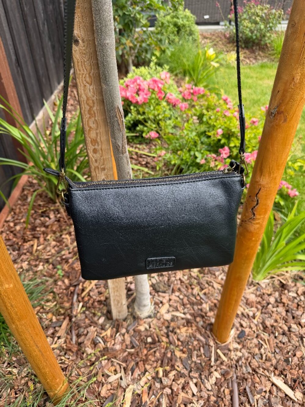 Market & Spruce Black Triple Zip Crossbody Bag - NWOT
